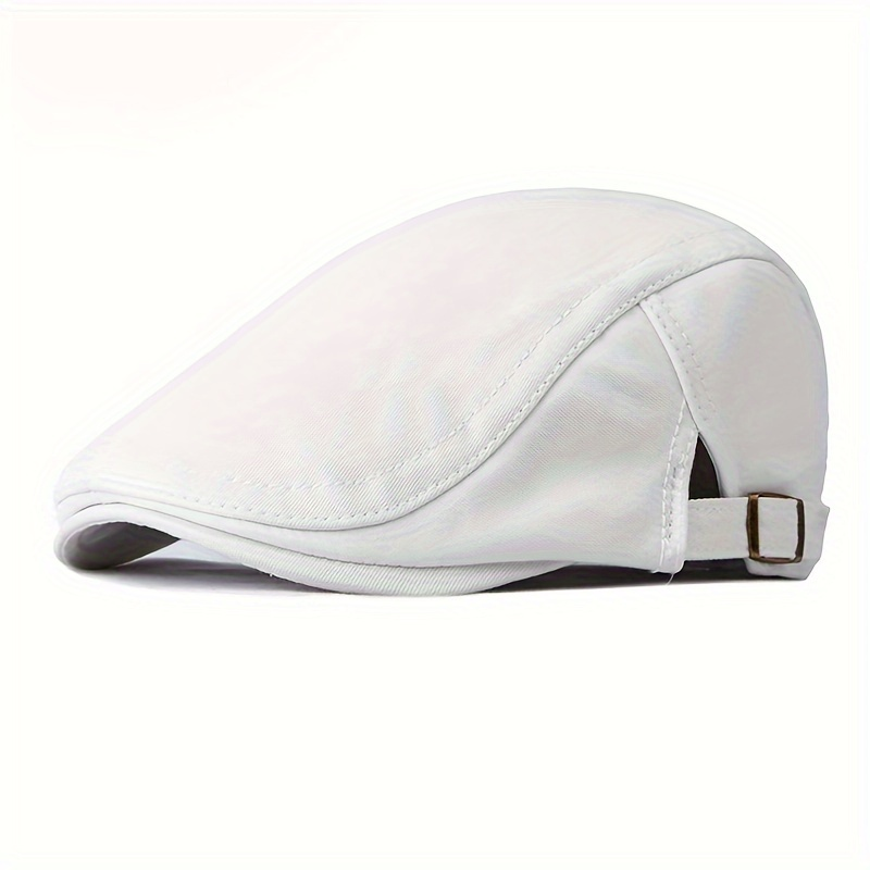 Berretto in cotone da uomo in stile retrò britannico da 1 pezzo - Cappello con lingua d'anatra in tinta unita per l'autunno e l'inverno_voghion.com