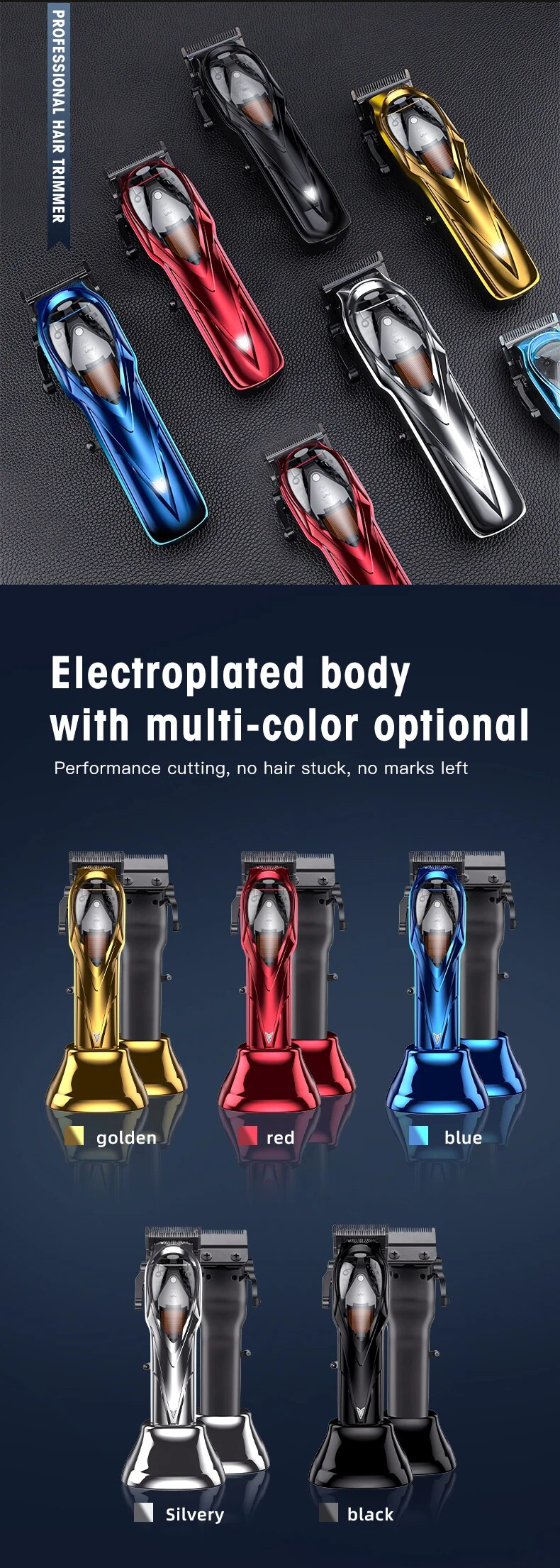 Professional 10000RPM Men's Cordless Adjustable Charging Body Trimmer Electric Hair Clipper_voghion.com