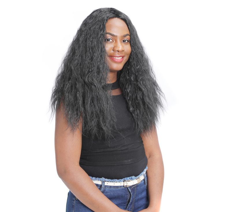 Matte realistic corn perm long curly hair wig head wool curl middle long hair wig head fluffy curly hair wig_voghion.com