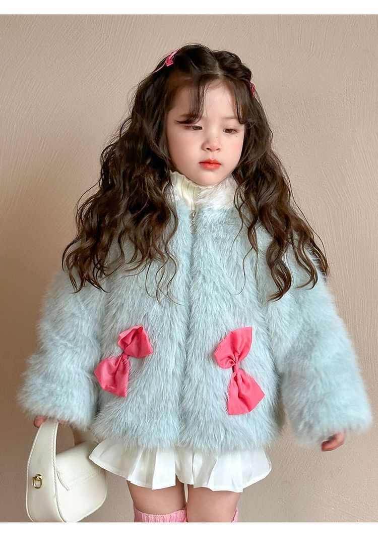 Mädchen-Kunstpelzmantel – Warme und stylische Winteroberbekleidung (3–8 Jahre) – Weiches Baumwollfutter mit Reißverschluss_voghion.com