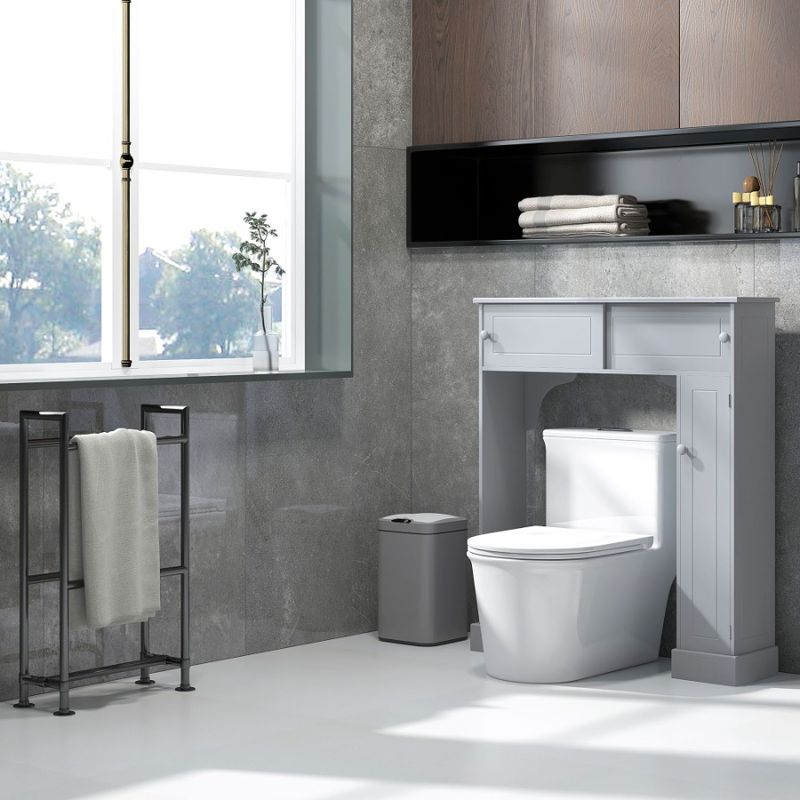 Adjustable W Toilet Cabinet Toilet Rack Storage The Kleankin Shelves Over_voghion.com
