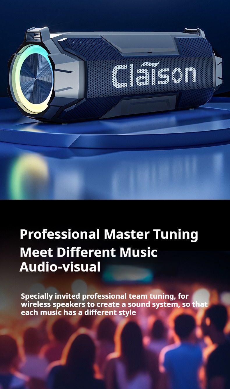 Caisson de basses 30 W, lumière colorée, sans fil, Bluetooth 5.3, son stéréo, portable, fête familiale, karaoké, boombox, étanche_voghion.com