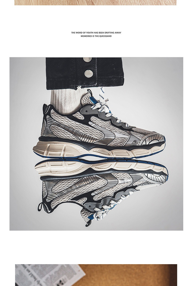 Men S Shoes Spring And Autumn Sports Running Thick Bottom Mesh Breathable Fashionable Trendy Daddy Niche Design Casual_voghion.com