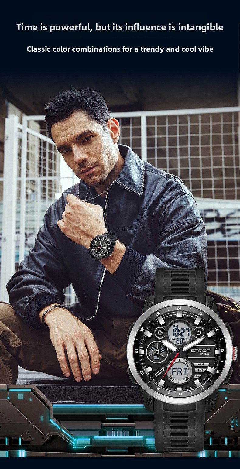 Sanda Cross-Border Hot-Selling Student Trendy Multi-Function Summer Time Waterproof Alarm Reminder Electronic Watch For_voghion.com