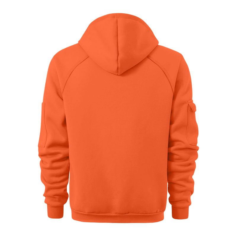 Abbigliamento da uomo Felpa con cappuccio e cerniera da uomo con tasche multiple - Pullover casual foderato in pile per corsa, palestra e streetwear_voghion.com