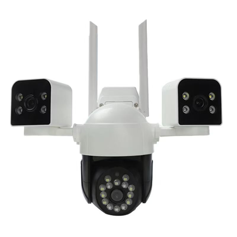 QD22 Three-screen Surveillance Camera WiFi Version Three-eye Ultra-high-definition Outdoor Waterproof Panoramic_voghion.com