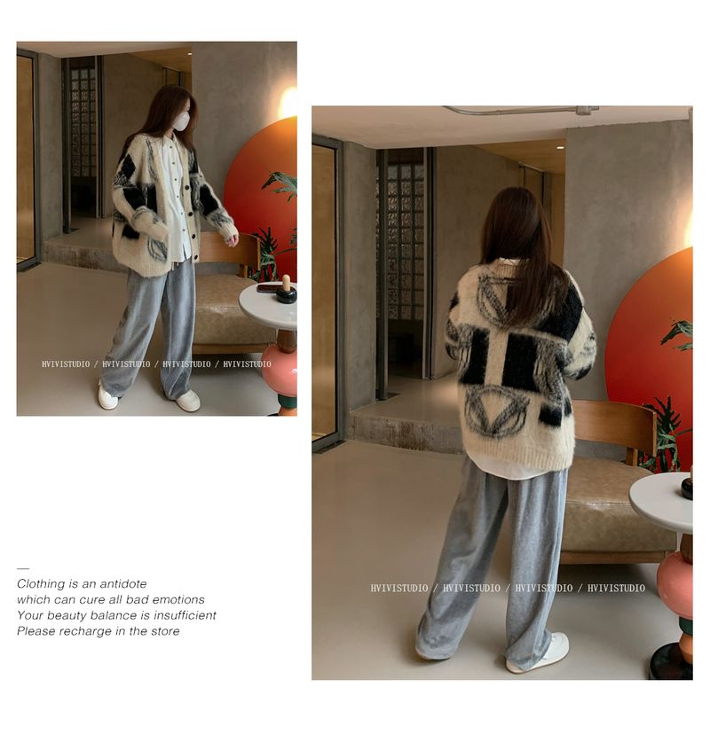 HVIVI Lazy Style Strickjacke Pullover Jacke Damen, verdicktes Nischendesign Sinn, kleines Oberteil für Herbst und Winter_voghion.com