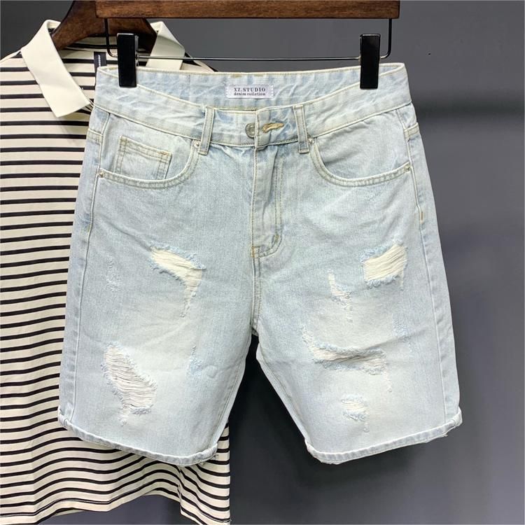 Herrenbekleidung High Street Fashion Helle Farbe Retro Bettler Sommer Dünner Stil Coole Vibe-Shorts_voghion.com