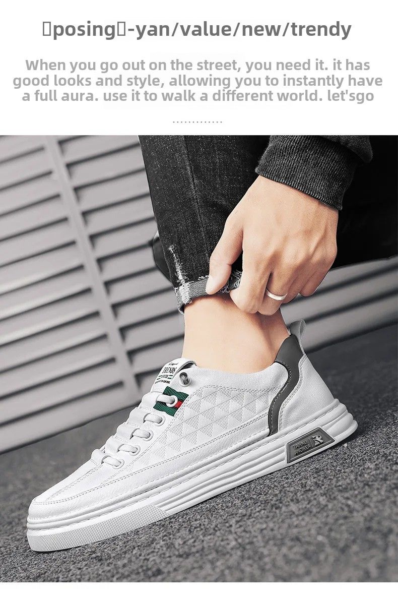 HerfstHeren Veelzijdige Casual Boardschoenen Lichtgewicht Zachte Bodem Waterdichte Kleine Witte Trendy Schoenen Heren Vluchtgevechtslaarzen_voghion.com