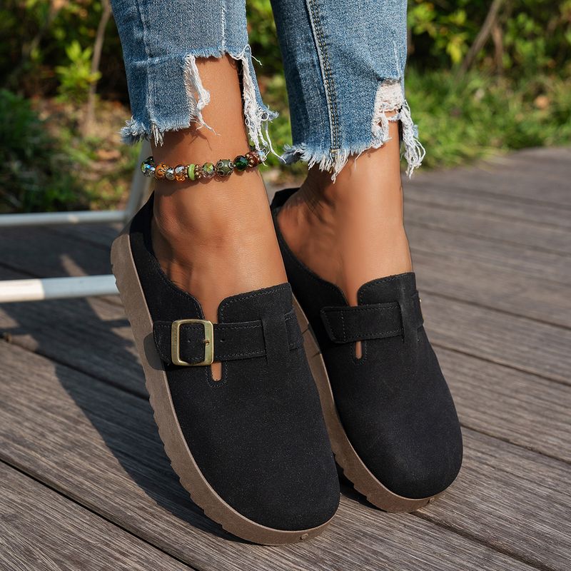 Women's 2025 New Four Seasons Casual Soft Sole Backless Clogs Cork Half Slippers_voghion.com