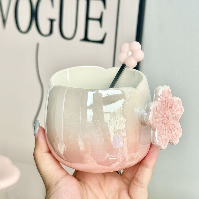 Nordic Style Gradient Coffee Cup And Saucer Exquisite Office Afternoon Tea Mug Women's Practical Gift For Bridesmaids_voghion.com