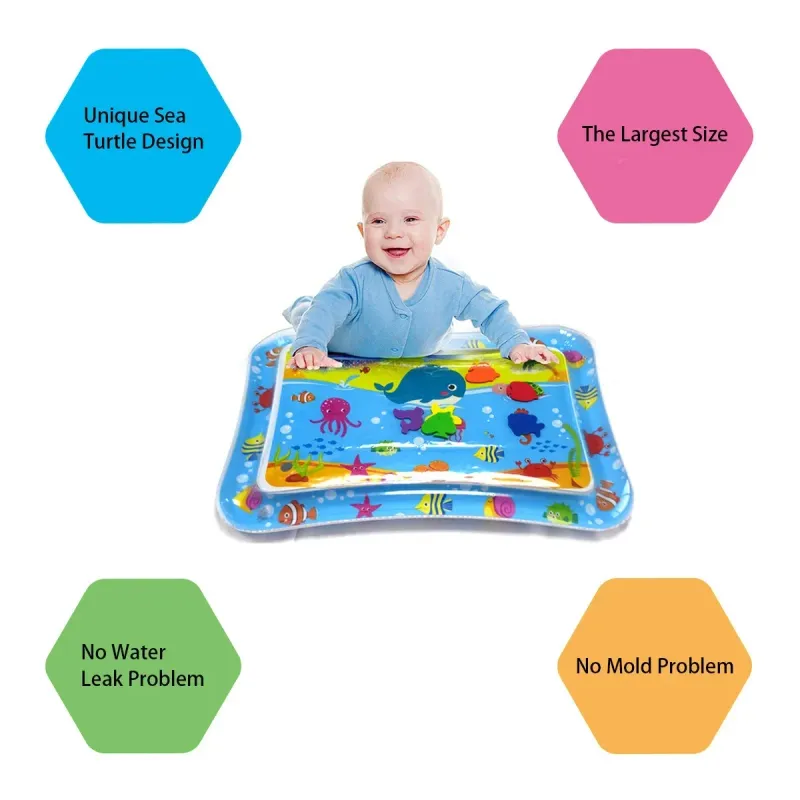 Summer Inflatable Water Mat PVC Playmat Toddler Activity Play Center Water Mat For Babies Early Education Developing Sum_voghion.com