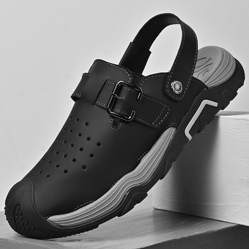Live Streaming Of Baotou Online Summer Beach Sandals, Trendy Men's Plus Size Slippers_voghion.com