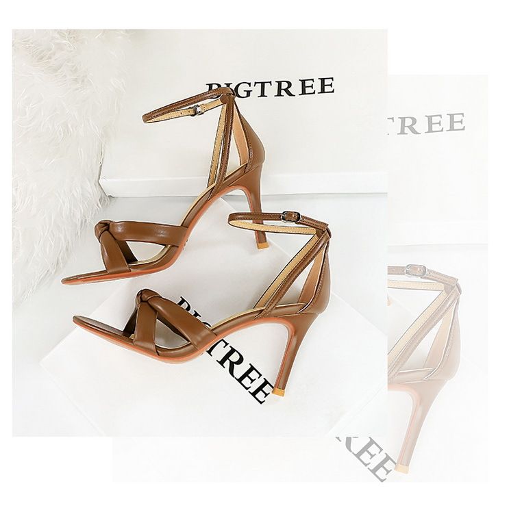 927-A6 Fashion Hollow Open Toe Cross Strap Summer High Heel Women's Shoes with Sandals_voghion.com