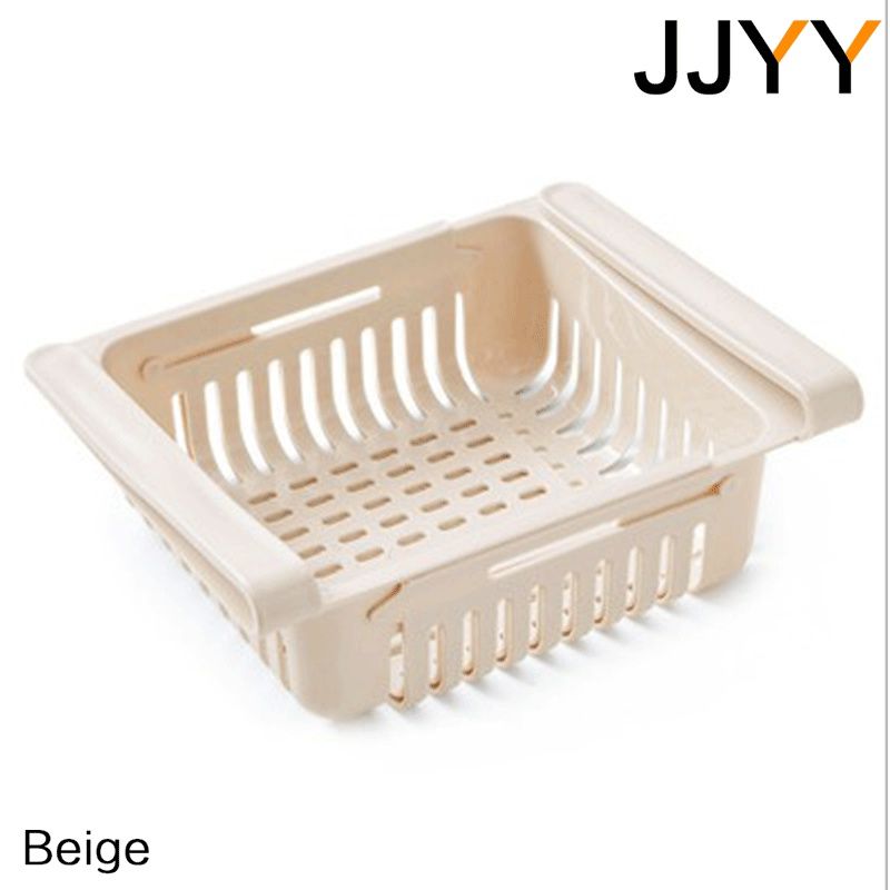 Retractable Refrigerator Organizer Storage Rack Kitchen Household Multi-function Drawer Fresh-keeping Storage Drain Basket Rack_voghion.com