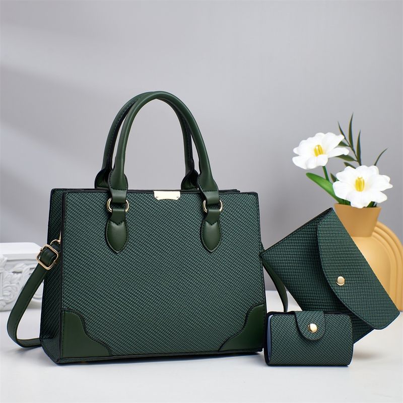 Borsa a mano, texture semplice, colori contrastanti, borsa tote di grande capacità, borsa a tracolla, borsa a tracolla._voghion.com