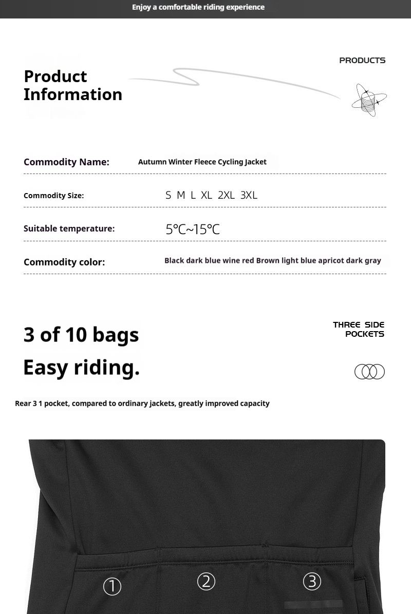 Sports autumn and winter new fleece riding clothes long sleeved mountain bike equipment with fleece warm riding clothes_voghion.com