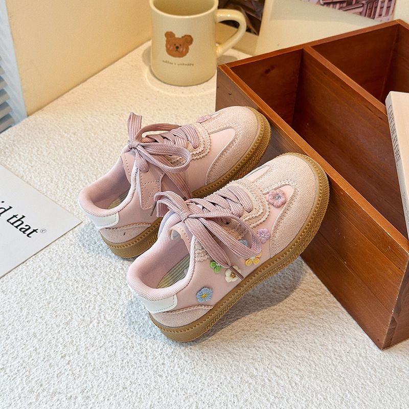 Floral Canvas Sneakers – Retro Lace-Up Training Shoes For Girls & Teens (Breathable Casual Shoes, Lightweight Comfort, Vintage-Inspired Design)_voghion.com