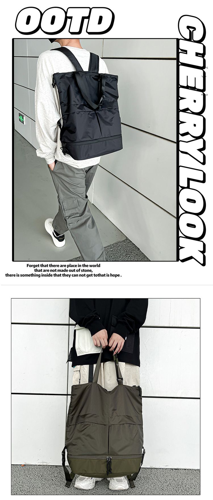 Zaino per uomini e donne Borse da trasporto per pendolari Borsa a spalla singola tinta unita Zaino in nylon antispruzzo di grande capacità Alla moda_voghion.com