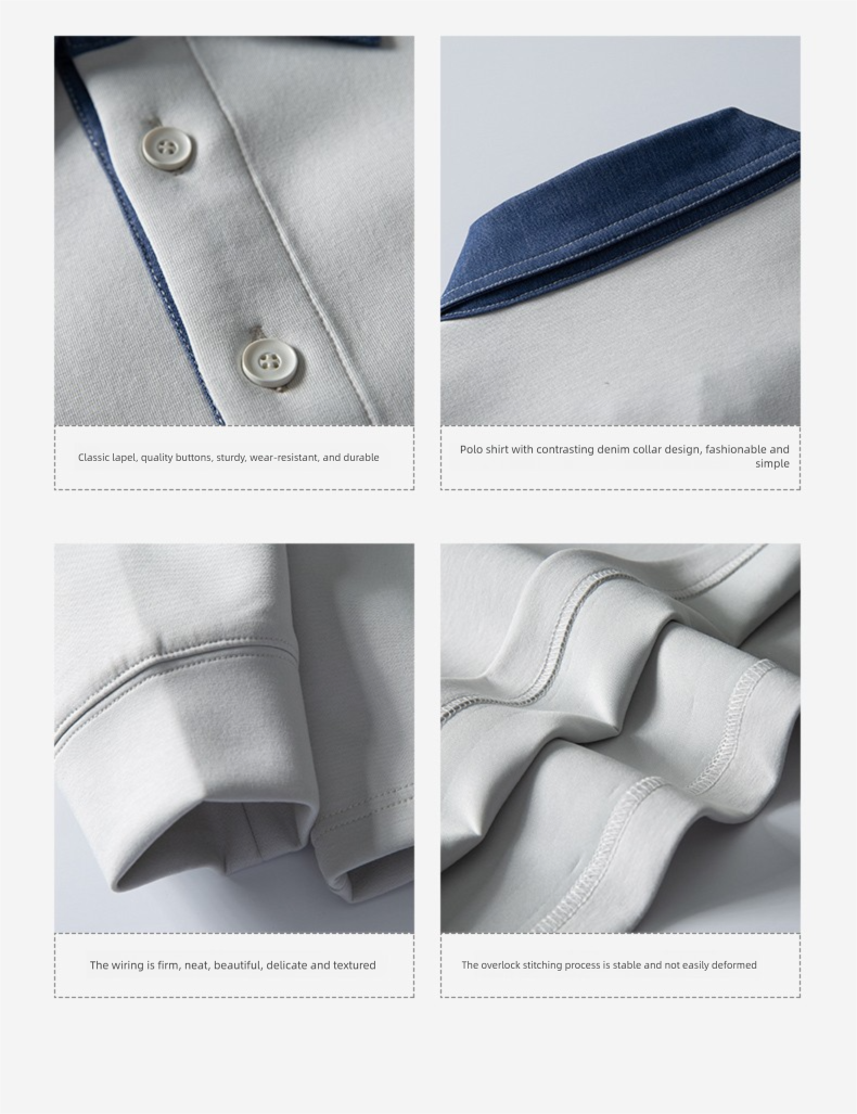 2025 Autumn New American Heavy Polo Collar Hoodie Large Men's Loose Long Sleeve Bottom Top_voghion.com