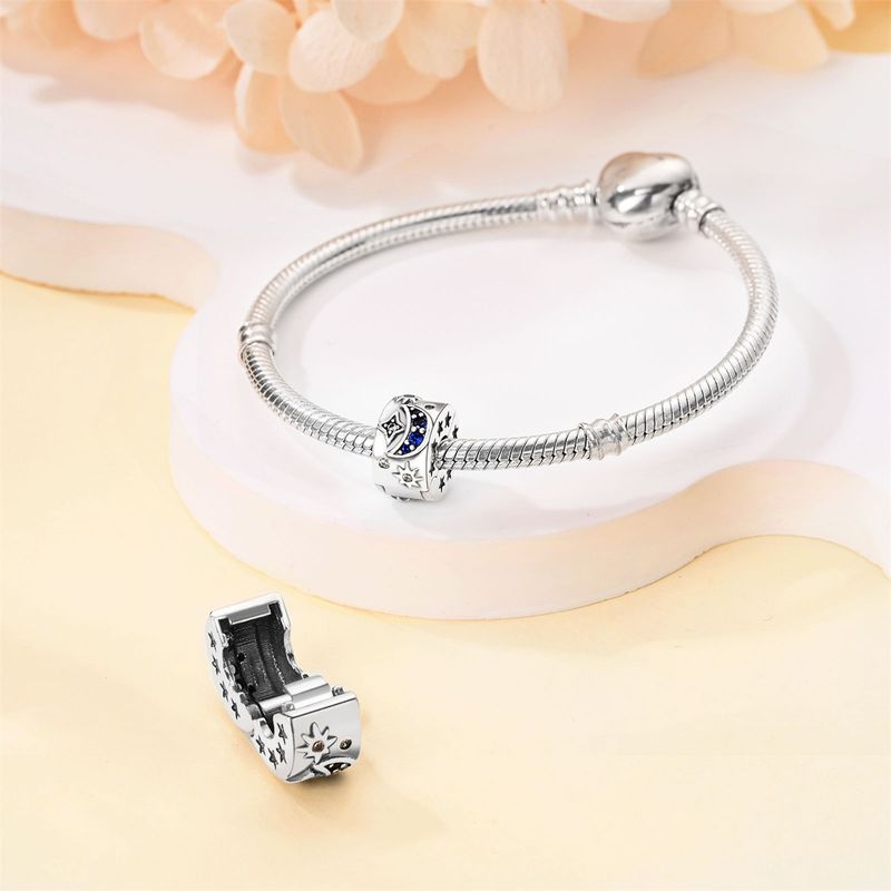 Gioielli da donna in argento 925 placcato in rame, di alta qualità, con ciondolo a forma di stella e luna, adatti per la creazione di bracciali e collane fai da te._voghion.com