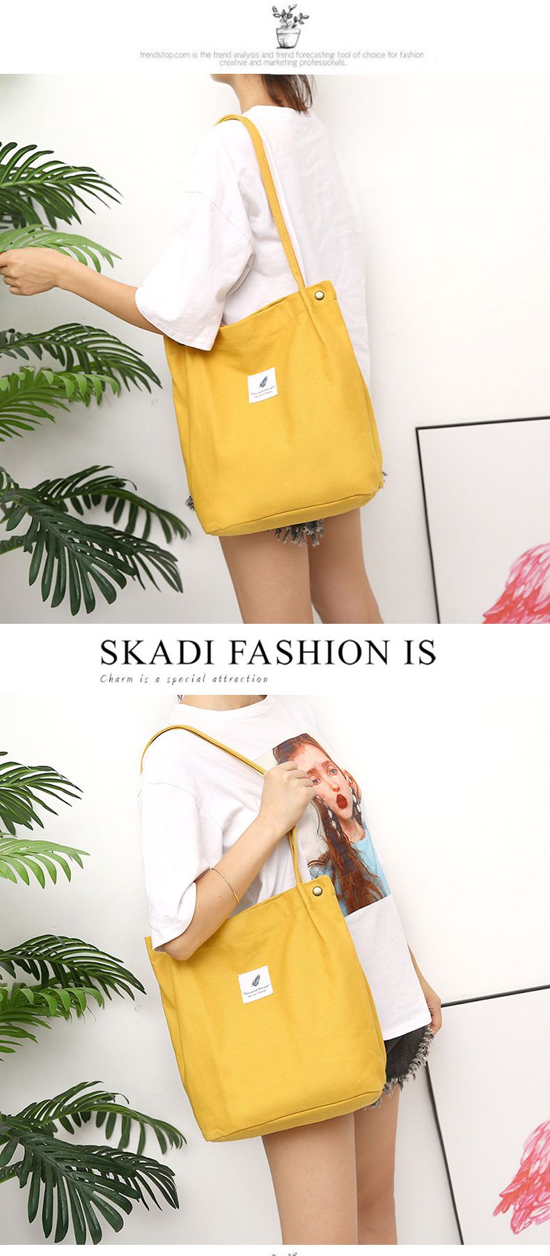Sac en toile minimaliste de l'Académie artistique de mode Andralyn Sac en tissu de grande capacité Sac à bandoulière à main pour femme Sac de shopping_voghion.com