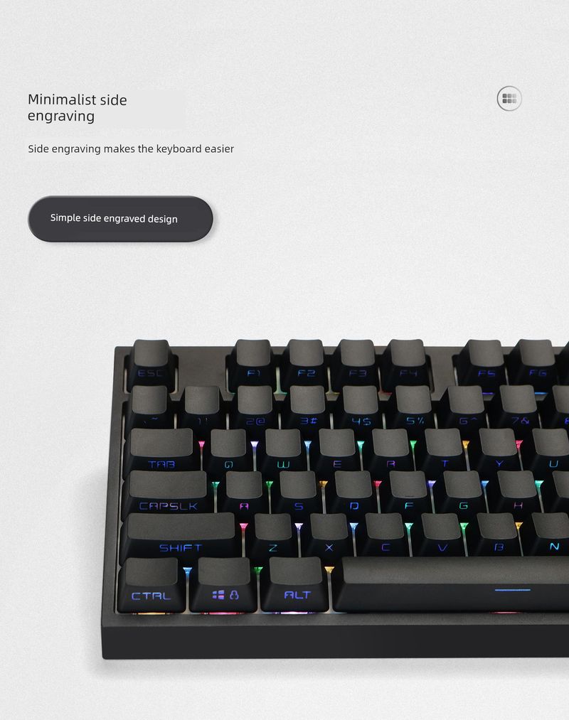 OEM Black White PBT Transparent Customized Nical Keyboard_voghion.com