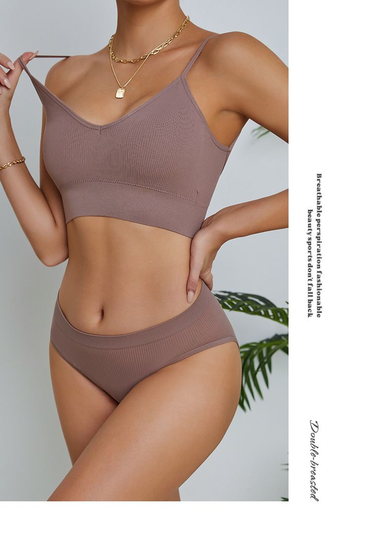Women's Intimates Sexy Small Breasts Push Up Bottoming Beautiful Back Vest Seamless Large Size Padded Bra Set_voghion.com