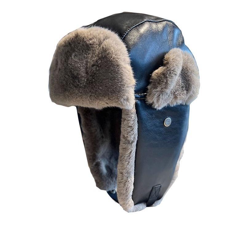 Lei Feng in pelle da donna in inverno, cappello protettivo per le orecchie da ciclismo caldo, morbido e resistente al freddo, alla moda, antivento_voghion.com