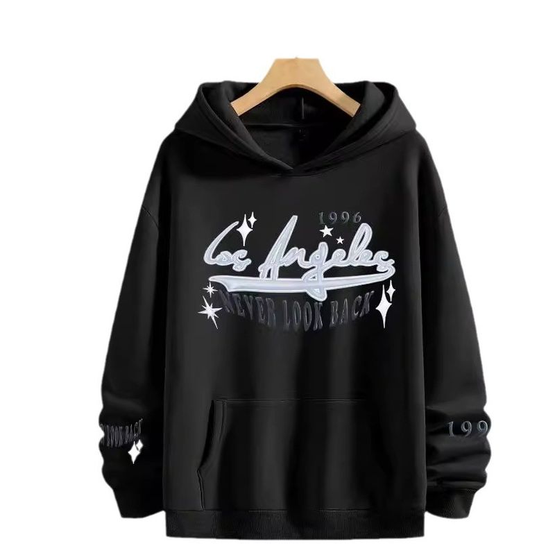 Felpa con cappuccio unisex ricamata casual con lettera di moda 2024_voghion.com