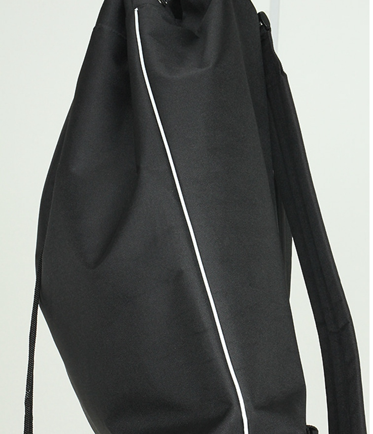 Versione coreana in nylon da strada stile casual con doppia spalla e coulisse, borsa a secchiello con fibbia laterale bianca_voghion.com