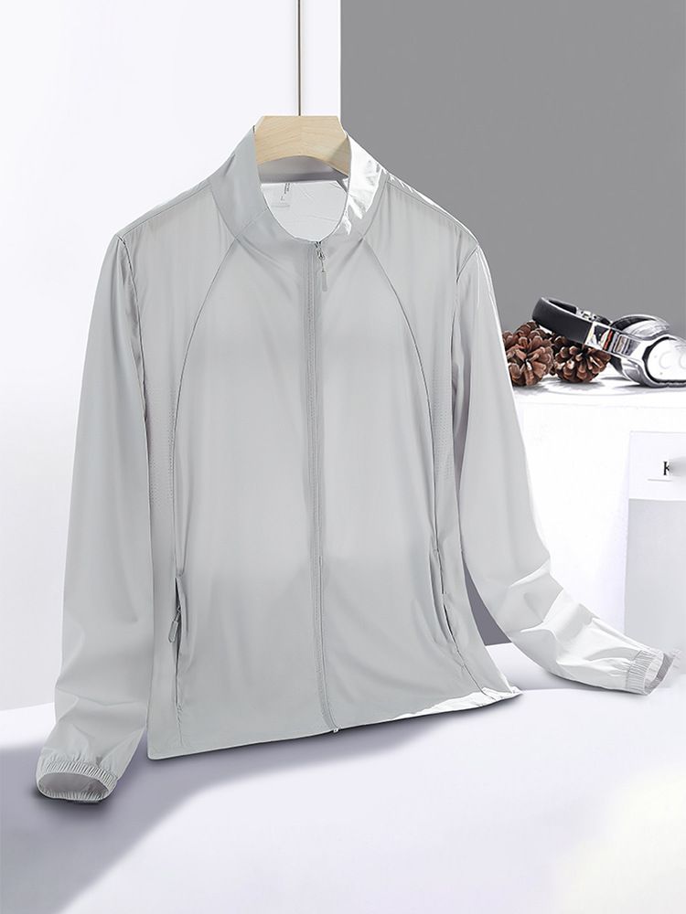 Unbeatable Quality 2025 Summer Couple High Quality Sunscreen Men, Cool, Breathable, Elastic Stand Up Neck Ice Silk Skin For Women, Fishing_voghion.com