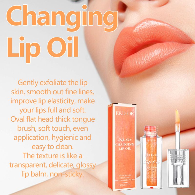 Aceite labial que cambia de color y elimina suavemente la queratina, voluminoso, delicado y brillante._voghion.com