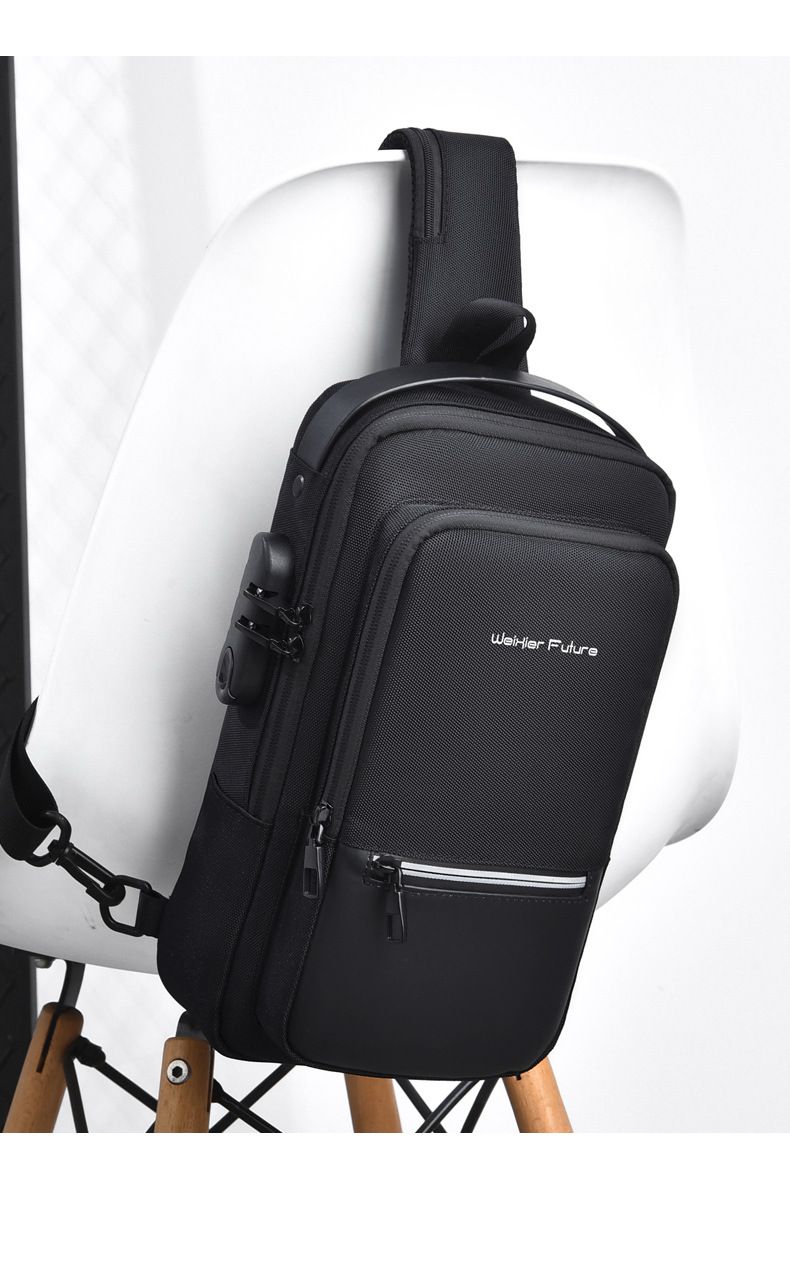 Fashionable Backpack Messenger Bag For Men Men's Shoulder Bag Large Capacity USB Oxford Waterproof Sports Chest Bag_voghion.com