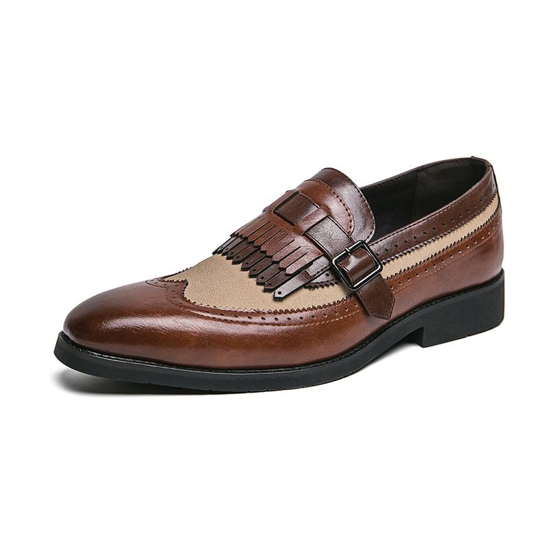 Adatto a tutte le stagioni, scarpe da uomo in pelle formali britanniche, mocassini slip-on da uomo di grandi dimensioni, taglie 38-46_voghion.com
