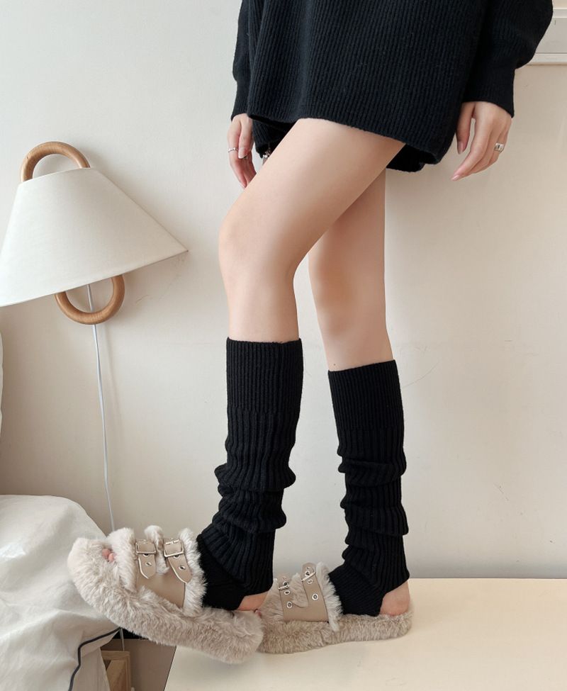 Dicke Fußsocken für Herbst und Winter, Yoga-Beinlinge, einfarbig, warme Fußabdeckung für Damen_voghion.com