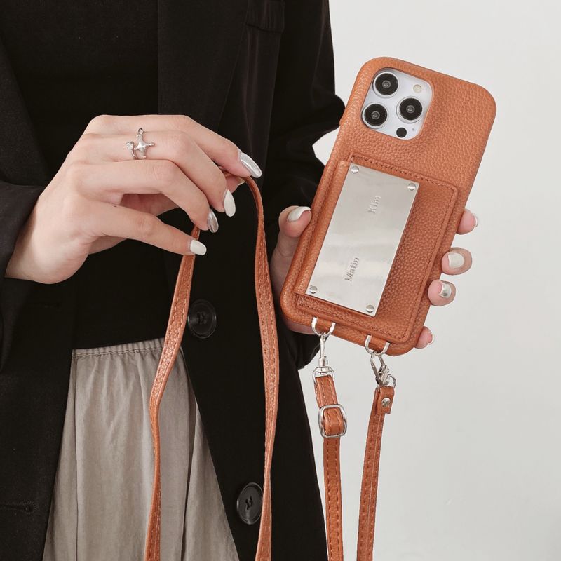 Mobile phone case kim classic model suitable for iPhone15 mobile phone case Apple 14promax cross-body card case mobile phone case_voghion.com