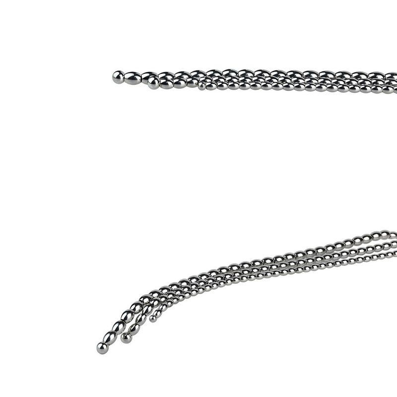 Dispositivo di masturbazione per espansione uretrale con perline in acciaio inossidabile a doppia testa, lungo 32 cm_voghion.com