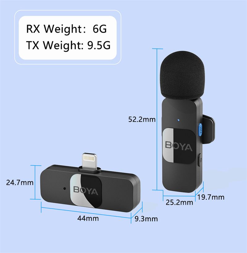BOYA BY-V draadloze Lavalier reversmicrofoon voor iPhone Android SmartPhone PC Computer USB-C-apparaten Youtube-opname_voghion.com
