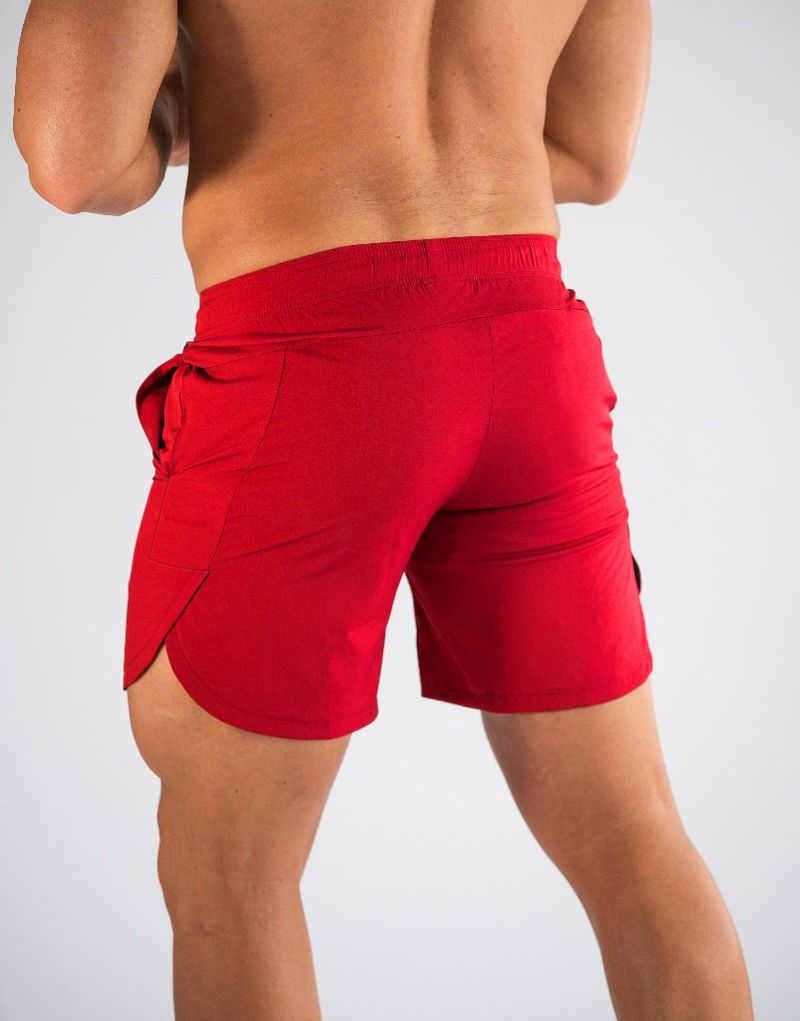 Pantaloncini da allenamento da 5 pollici da uomo - Ibridi per palestra e corsa con tessuto ad asciugatura rapida (design minimalista senza logo, tasche laterali elasticizzate in 4 direzioni)_voghion.com