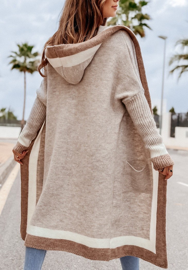 K Women's Sweater Casual Versatile Hooded Long Cardigan Coat Plus Size_voghion.com