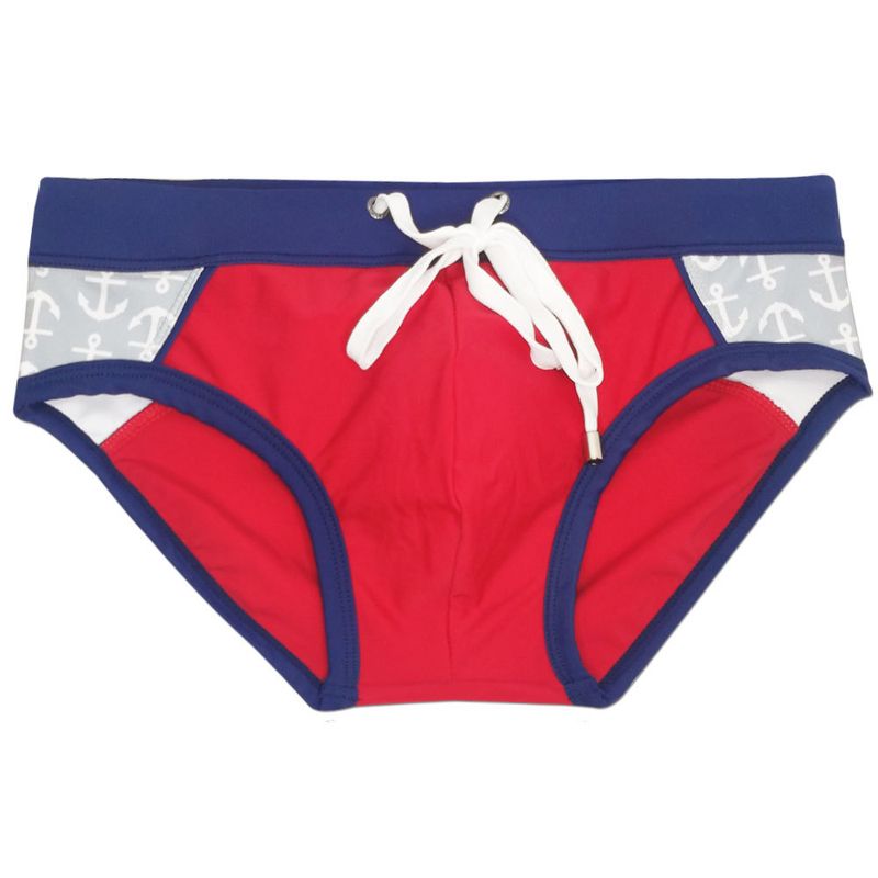 UXH Neue, eng anliegende, sexy, einfache und trendige, mehrfarbige, professionelle Badehose mit Dreieck-Strandmuster für Herren_voghion.com