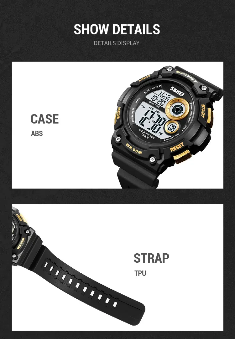 Orologio da polso elettronico alla moda per bambini, studenti, adolescenti, resistente all'acqua, orologi digitali sportivi per uomo_voghion.com