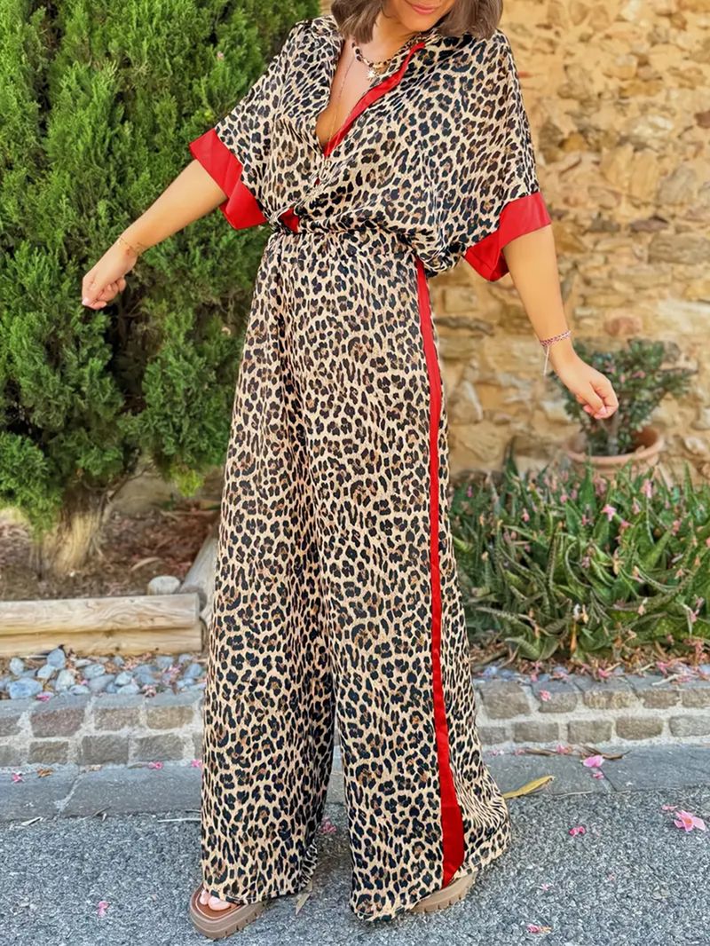 Vêtements pour femmes Mode féminine Costume deux pièces léger de luxe à imprimé léopard_voghion.com