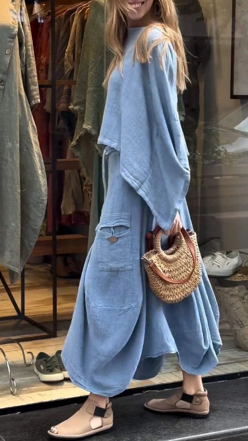 Vêtements pour femmes printemps et automne, ensemble deux pièces décontracté, couleur unie, jupe ample_voghion.com