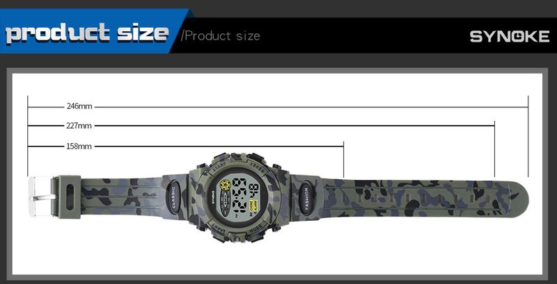 Unisex Digital Sports Watch With Camouflage Design, Multi-Color Night Light, Waterproof, Lightweight & Durable For Kids And Adults_voghion.com