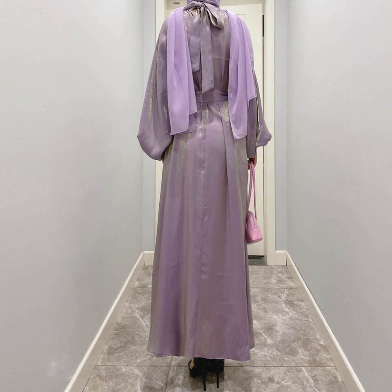 Abbigliamento femminile Abito da donna con maniche a lanterna Abito musulmano del Medio Oriente Musulmano_voghion.com