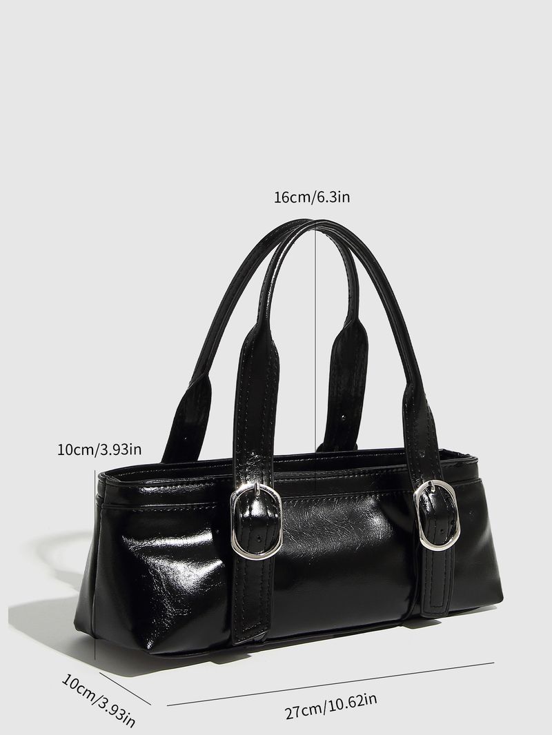 Borse da donna Borsa Boston Borsa a mano con fibbia retrò Borsa da polso con cerniera per motocicletta_voghion.com