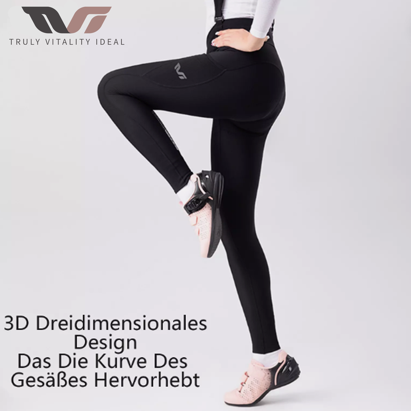 ROCKBROS TVI Fahrradhose Damen Lang, Gepolsterte, Abnehmbare Hosenträgerhose, Versand per DHL_voghion.com