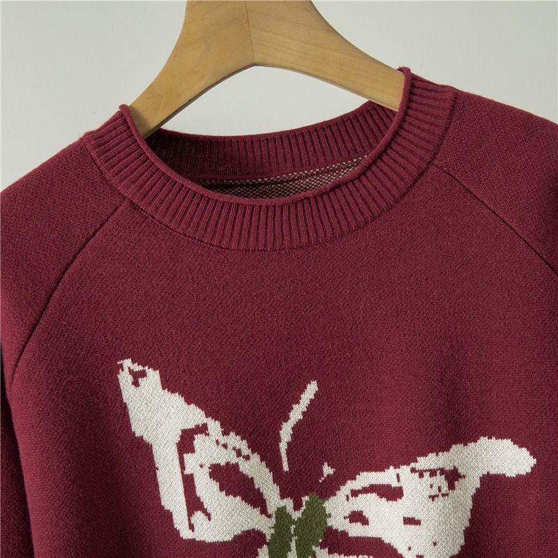 Conjunto de otoño 2025 para mujer, con top y falda de punto con bordado de mariposas, conjunto de dos piezas a la moda._voghion.com